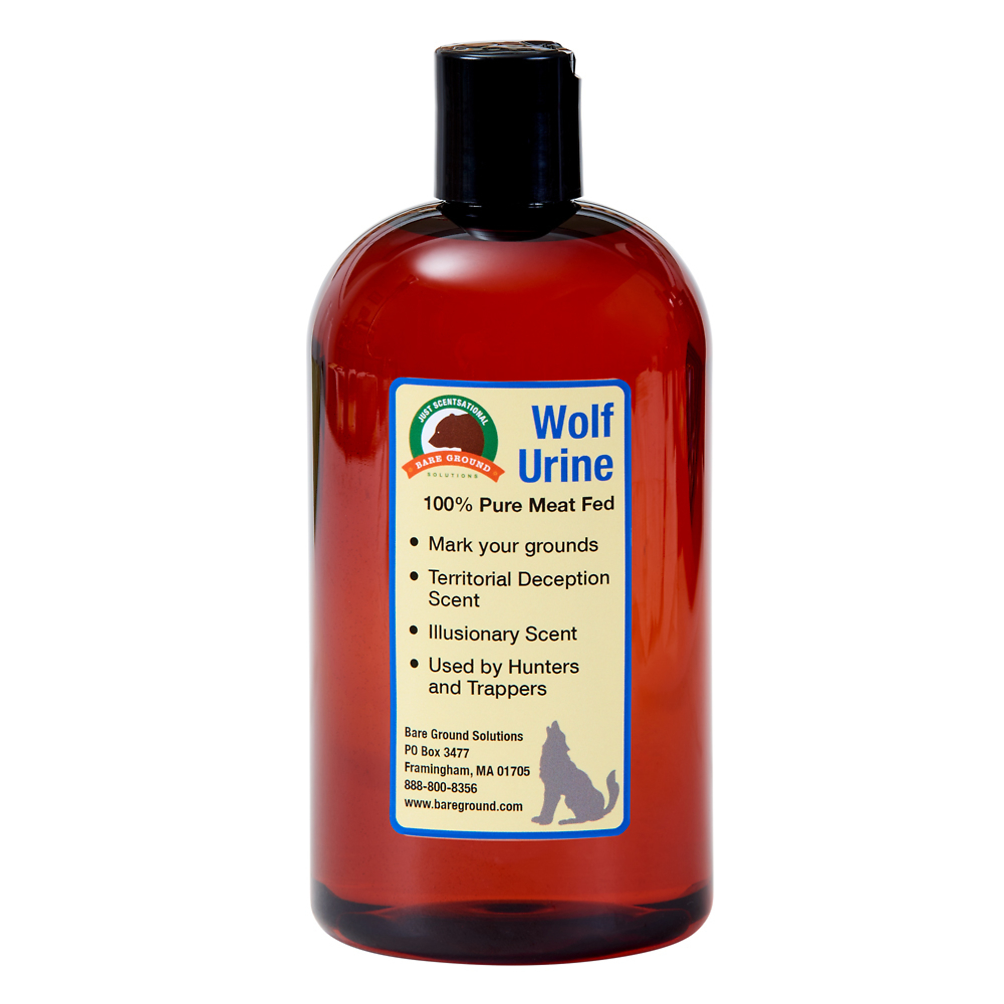 Bare Ground, 16oz Container of Wolf Urine for Scent Apply, Model# WU-16